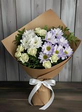 Букет цветов из:  Хризантемы и Розы в Тамани