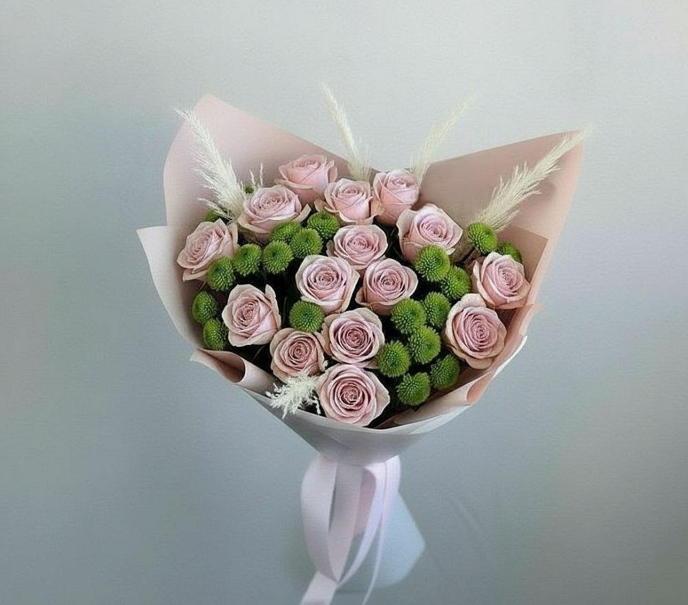 Букет цветов из: Розы и Хризантемы в Тамани