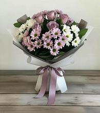 Букет цветов из:  Хризантемы и Розы в Тамани