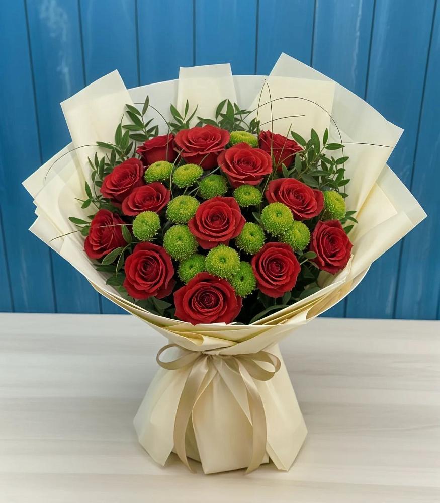 Букет цветов из: Розы и Хризантемы в Тамани