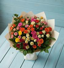 Букет Микс из разноцветных кустовых роз #REPLACE_PRED# Тамани